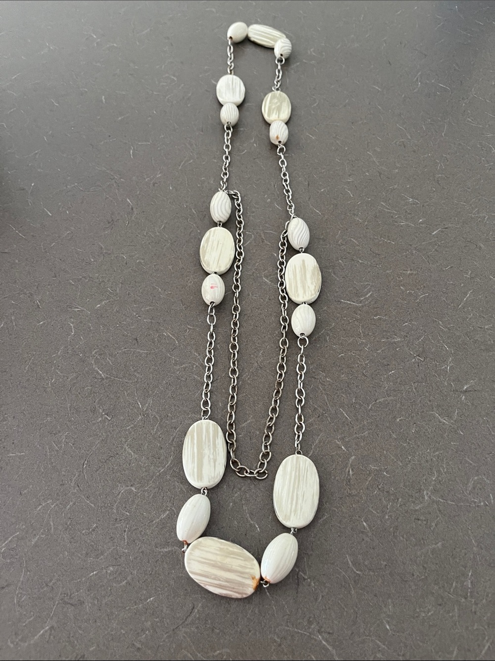 L👀K 3 for $10 Elegant Cream Bead Long Necklace 17”
